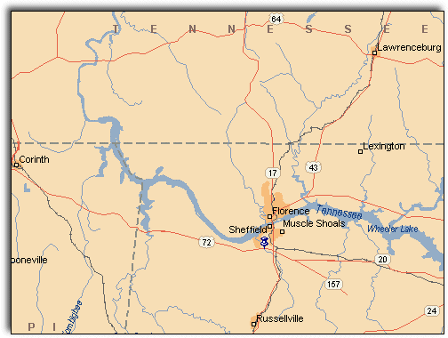 County map of lauderdale ms